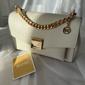 Michael Kors white Lita leather bag
